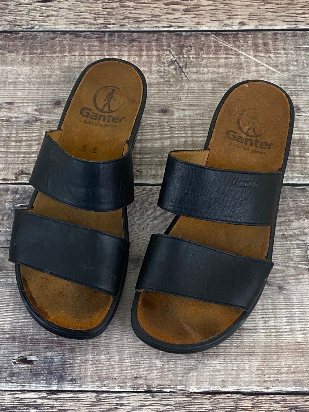 Ganter Womens Slide Leather Sandals UK Size 3 EUR 35.5 US 5.5